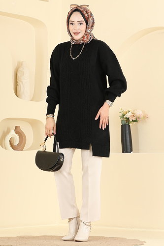 moda selvim Tunic 6017KLN570 Black - Thumbnail
