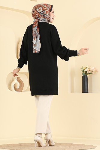 moda selvim Tunic 6017KLN570 Black - Thumbnail