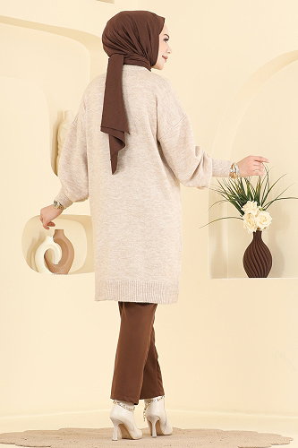 moda selvim Tunic 6017KLN570 Stone - Thumbnail