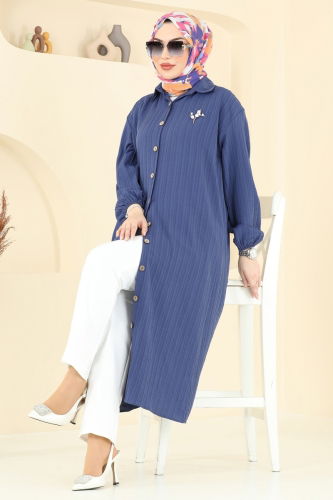 moda selvim بلوز ازرق 6074TEG847 - Thumbnail