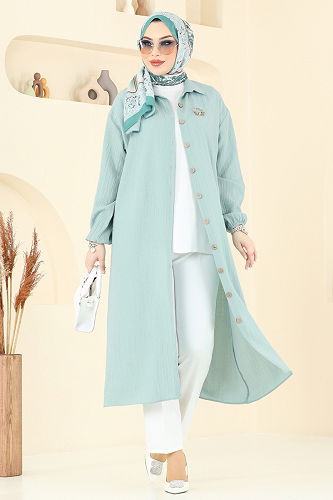 moda selvim Tunic 6074TEG847 Water Green - Thumbnail