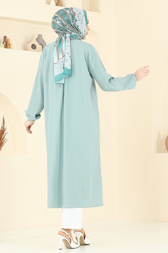 moda selvim بلوز اخضر فاتح 6074TEG847 - Thumbnail