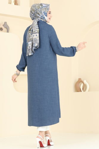 moda selvim Tunic 6170BSK463 Indigo - Thumbnail