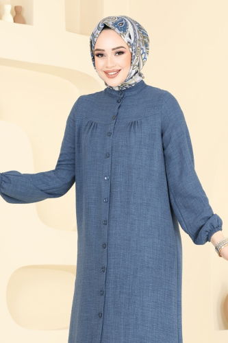 moda selvim Tunic 6170BSK463 Indigo - Thumbnail