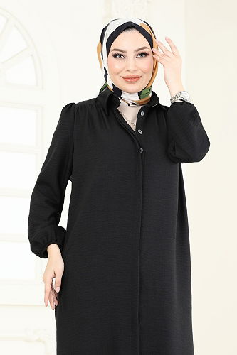 moda selvim بلوز أسود 6174BSK463 - Thumbnail