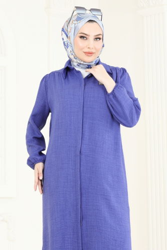 moda selvim Tunic 6174BSK463 Indigo - Thumbnail