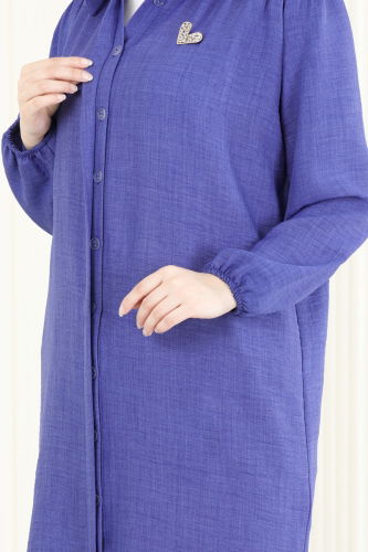 moda selvim Tunic 6174BSK463 Indigo - Thumbnail