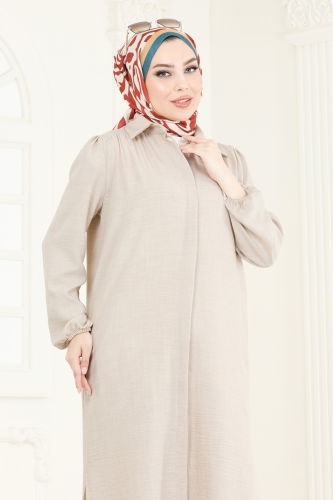 moda selvim Tunic 6174BSK463 Stone - Thumbnail
