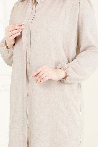 moda selvim Tunic 6174BSK463 Stone - Thumbnail
