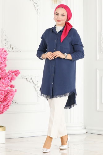 moda selvim Tunic 6188MGZ859 Navy Blue - Thumbnail