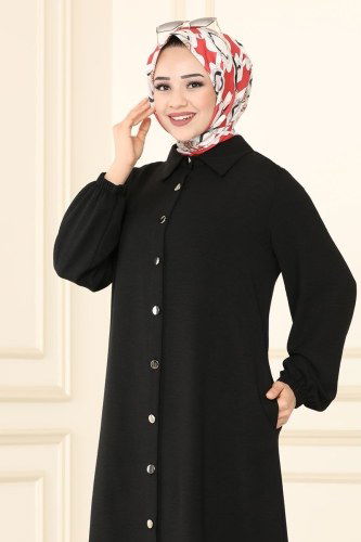 moda selvim Tunic 6796S324 Black - Thumbnail