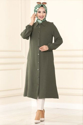 moda selvim 6796S324 العفني بلوز طويل - Thumbnail