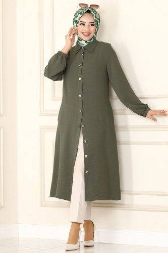 moda selvim 6796S324 العفني بلوز طويل - Thumbnail