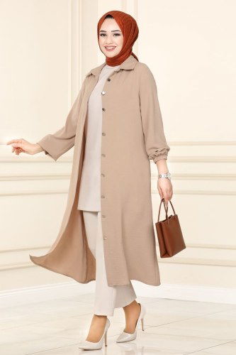 moda selvim 6796S324 فيزيون بلوز طويل - Thumbnail