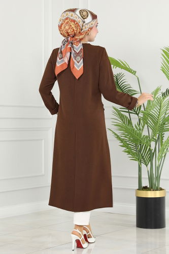 moda selvim Tunic 6874S324 Brown - Thumbnail