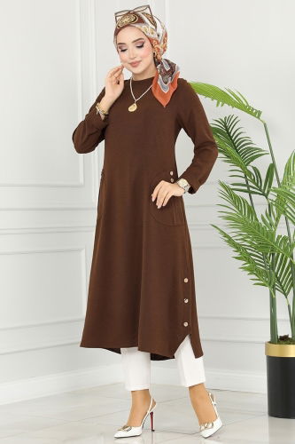 moda selvim Tunic 6874S324 Brown - Thumbnail