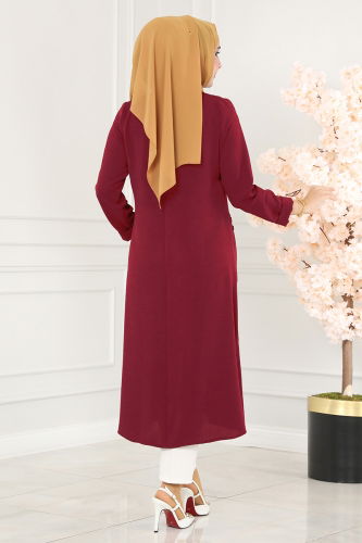 moda selvim TUNIC 6874S324 Burgundy - Thumbnail