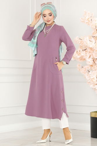 moda selvim Tunic 6874S324 Lila - Thumbnail