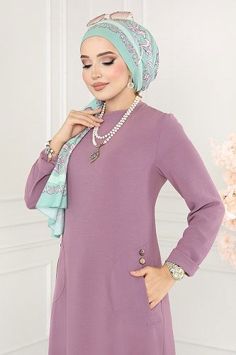 moda selvim بلوز ليلكي 6874S324 - Thumbnail