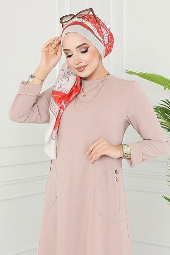 moda selvim بلوز بيج 6874S324 - Thumbnail