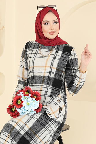 moda selvim Tunic 6899S324 Black - Thumbnail