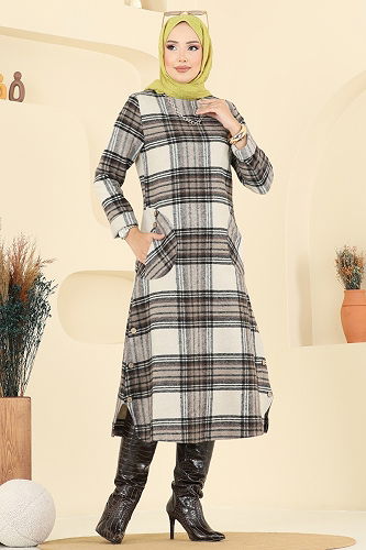 moda selvim Tunic 6899S324 Brown - Thumbnail