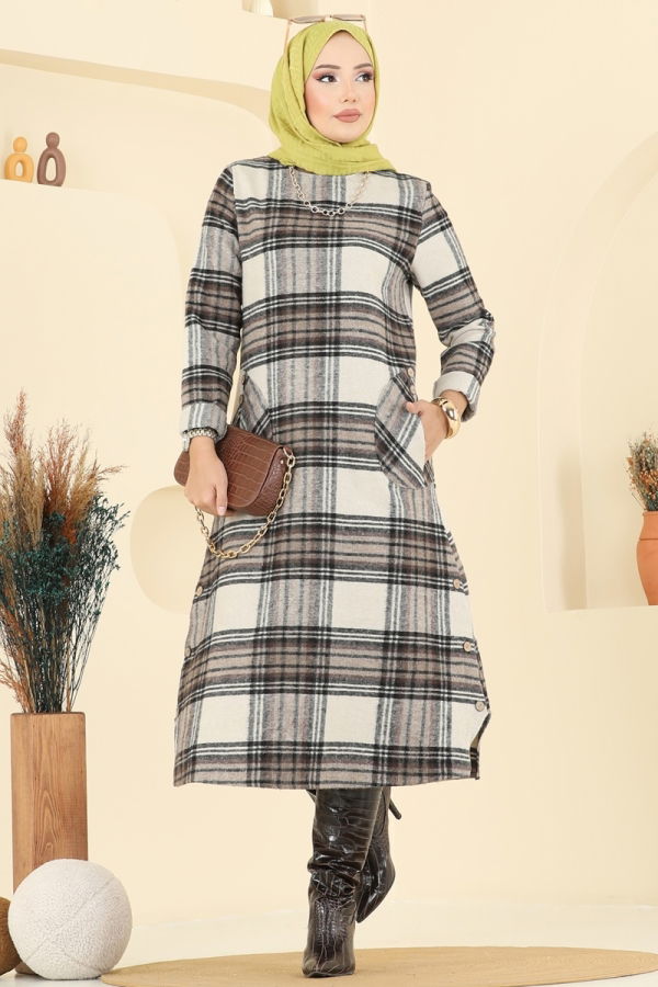 Modaselvim خصم صافٍ20%+20% في سلة التسوق بلوز بني 6899S324