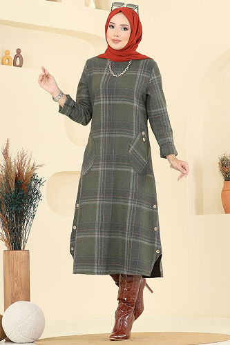 moda selvim Tunic 6899S324 Khaki - Thumbnail