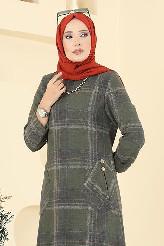 moda selvim بلوز اخضر عفني 6899S324 - Thumbnail