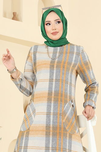 moda selvim بلوز خردلي 6899S324 - Thumbnail