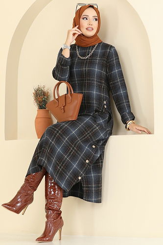 moda selvim Tunic 6899S324 Navy Blue - Thumbnail