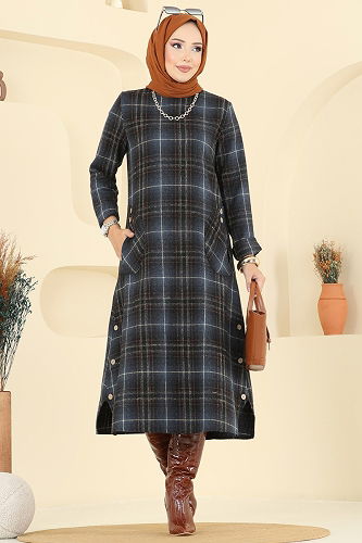 moda selvim Tunic 6899S324 Navy Blue - Thumbnail