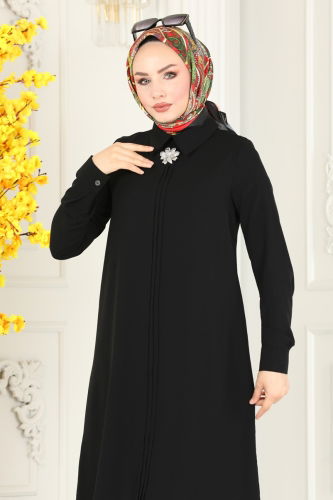 moda selvim Tunic 7005MDA386 Black - Thumbnail