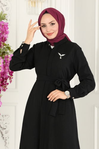 moda selvim Tunic 7018TRT545 Black - Thumbnail