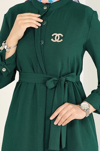 moda selvim بلوز زيتي 7018TRT545 - Thumbnail