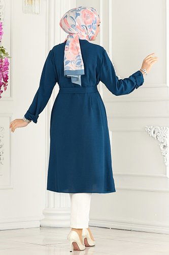 moda selvim Tunic 7018TRT545 Indigo - Thumbnail