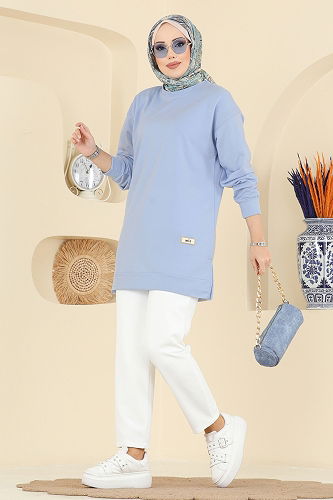 moda selvim Tunic 701PM271 Baby Blue - Thumbnail