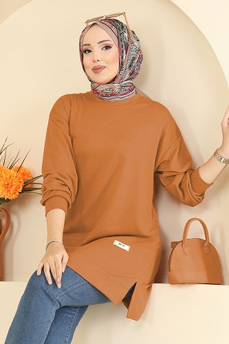 moda selvim بلوز خردلي غامق 701PM271 - Thumbnail