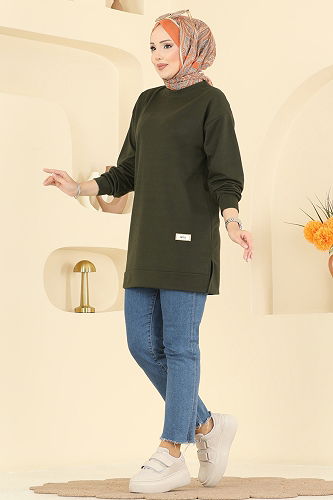 moda selvim بلوز اخضر عفني 701PM271 - Thumbnail