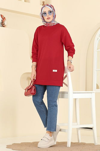 moda selvim Tunic 701PM271 Red - Thumbnail