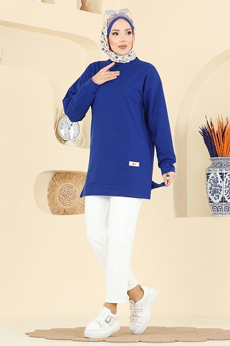 moda selvim Tunic 701PM271 Saxe - Thumbnail