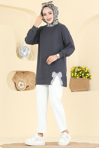 moda selvim Tunic 7095TEG847 Anthracite - Thumbnail