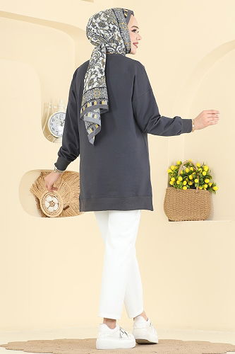 moda selvim Tunic 7095TEG847 Anthracite - Thumbnail