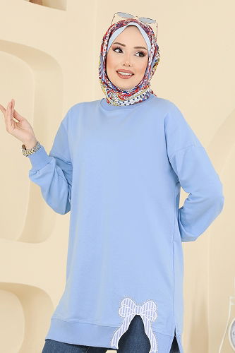 moda selvim Tunic 7095TEG847 Baby Blue - Thumbnail