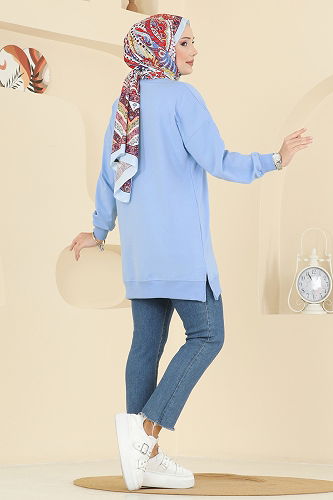 moda selvim Tunic 7095TEG847 Baby Blue - Thumbnail