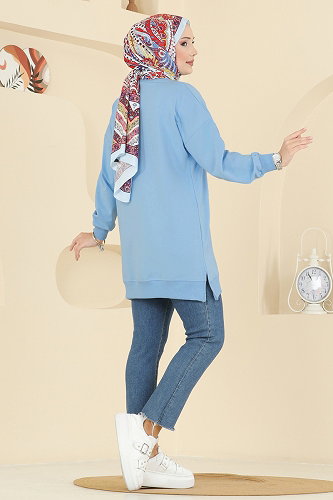 moda selvim Tunic 7095TEG847 Baby Blue - Thumbnail