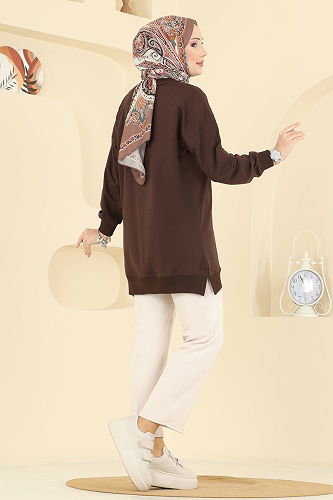 moda selvim Tunic 7095TEG847 Brown - Thumbnail