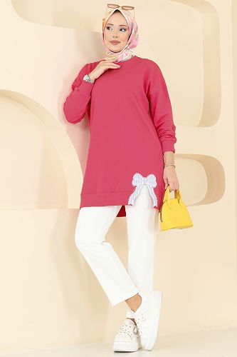 moda selvim Tunic 7095TEG847 Fuchsia - Thumbnail