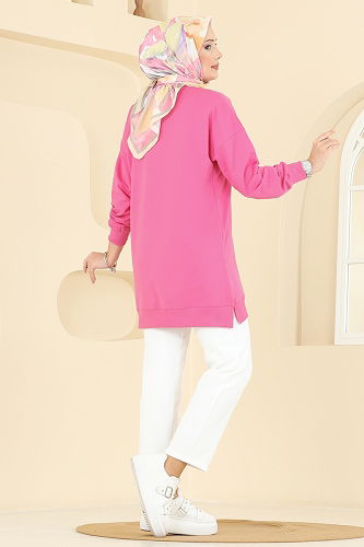 moda selvim بلوز فوشي 7095TEG847 - Thumbnail