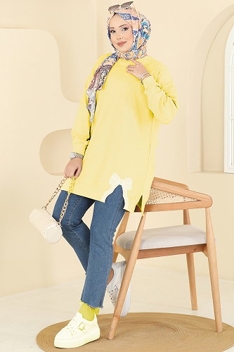 moda selvim بلوز أصفر 7095TEG847 - Thumbnail